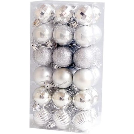 40 mm julekuglepynt, 36 stk. til juledekorationer