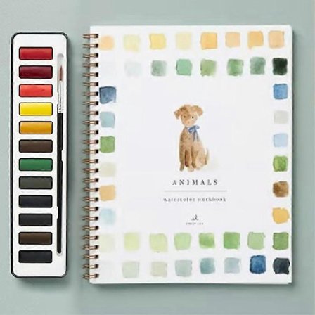 Akvarel-arbejdsbog Blomst Akvarel-arbejdsbøger Simple malerprojekter for begyndere til at berolige - WELLNGS