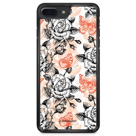 Bjornberry Skal iPhone 8 Plus - Fjärilar & Rosor