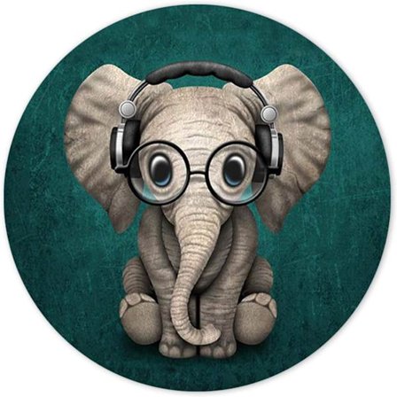 Musemåtte med syet kant, musemåtte premium tekstur, vandtæt, skridsikker gummibase rund musemåtte