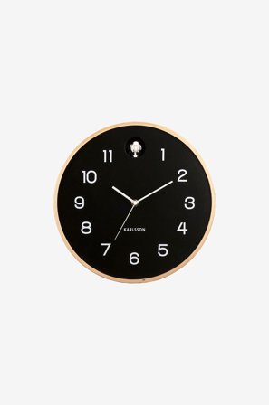 Karlsson - Veggklokke Natural Cuckoo - Svart - Veggklokker & bordklokker - Fra Homeroom