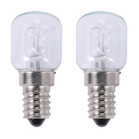 2x E14 Högtemperatur Lampa 500 Grader 25W Halogen Bubbla Ugnslampa E14 250V 25W Quartz Lampa