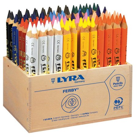 LYRA Färgpenna Ferby 12x8 färger - Lyreco - Skola och förskola - Pennor och tillbehör - Färgpennor - Trekantsgrepp