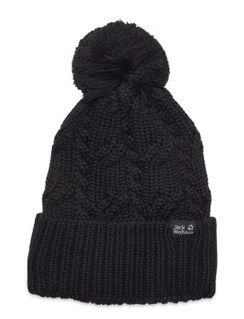 Stormlock Pompom Beanie Accessories Headwear Beanies Musta Jack Wolfskin