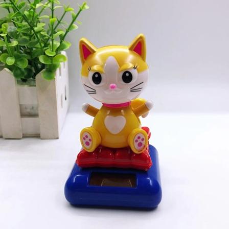 Solenergi Dansende Risting på hodet Lucky Cat Toy Car Dashboard Inn C
