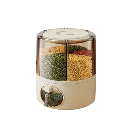 Stor Køkken Risspand, Kornopbevaringsboks til Husholdningen, Forseglet Roterende Rum Kornbeholder