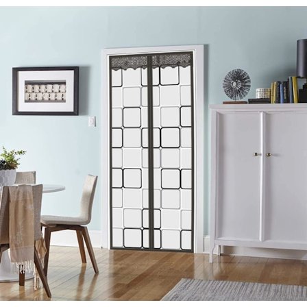 Magneettinen Eristetty Ovi-verho - 31"x82" Itsesulkeutuva Lämpösuoja - Vedonpitävä Ilmastoiduille/Lämmityshuoneille, Olohuoneille & Takaoville