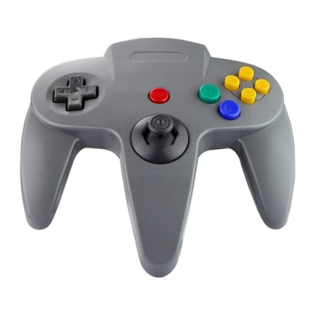 Retro USB-handkontroll för N64-spel, N64 Klassisk USB-handkontroll Grå
