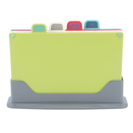 4 st plastskärbrädeset med förvaringsställ 4 färger halkfri skärbräda för olika mattyper