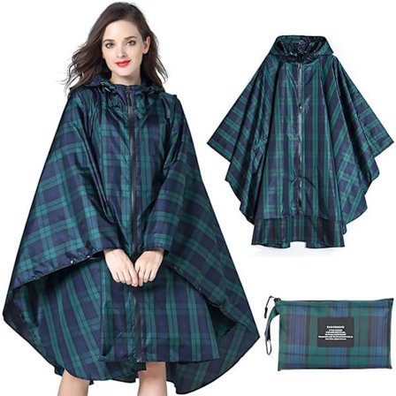 Regnjakke Dame Herre Regnponcho Regnfrakk Vanntett Lett Regnklær med Hette Regnkappe Jakke Regnponcho Kappe for Utendørs