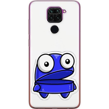 Kompatibel Mobilcover til Xiaomi Xiaomi Redmi Note 9 Blå tegneseriefigur med åbent udtryk og store øjne i sjov illustration