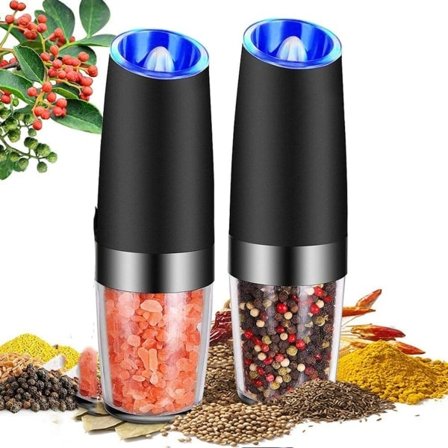 2 Elektriske Salt- og Pepperkverner Saltkvern Krydderkvern LED