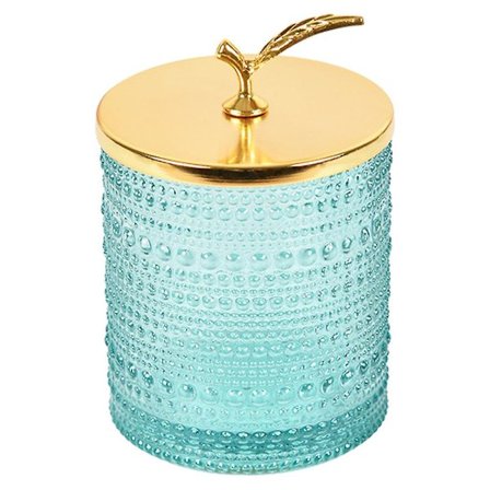 Dekorative godterikrukke med lokk, oppbevaringsboks for smykker, søt godteriskål i glass, for kvinner, grå