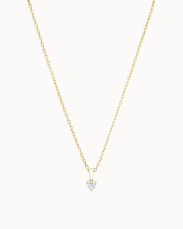 Suzanne Halsband med Naturlig Hjärtformad Diamant 18K Gulguld