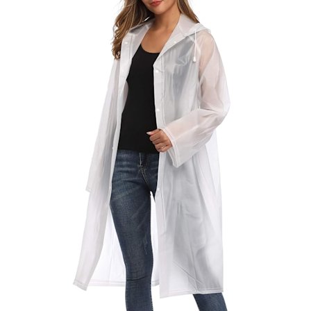 Regnjakke med Hette - Gjenbrukbar Regnfrakk - Poncho mot Regn