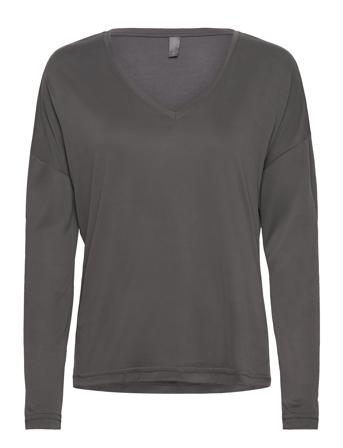 Cukajsa Ls Vn T-Shirt Tops T-shirts & Tops Long-sleeved Black Culture