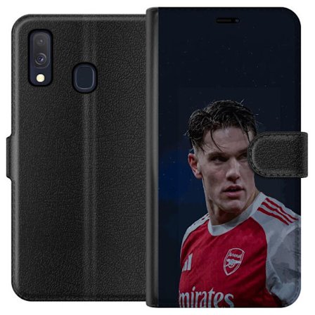 Yhteensopiva Lompakkokotelo Samsung Galaxy A40 Pastellivärikkäät sateenkaaret, joissa on valkoiset tähdet ja pehmeä väriero taivaallisessa unelmahimme