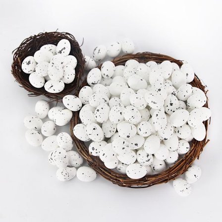 2026 påske 50 stk spraglete dekorative egg fest hagepynt*3cm hvit (2*3)*50