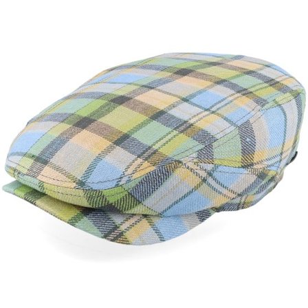 Stetson - Multi flatcap Keps - Driver Cap Linen Check Multicolor Flat Cap @ Hatstore