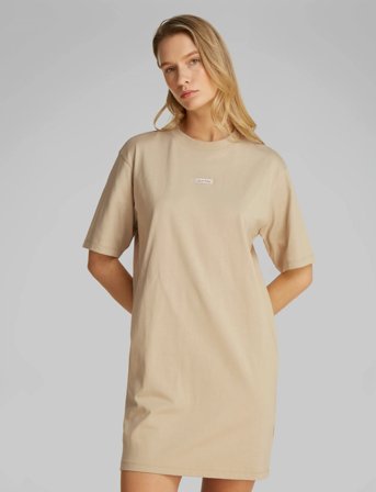 Calvin Klein Jeans Placed Inst Tee Dress - Beige - XS