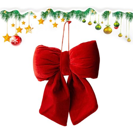 Røde Julebånd - 20 x 20 cm rød fløjlsdekoration, juletræsbånd i stof til ornamenter, guirlander og kranse | Julebåndsdekoration til hjemmet