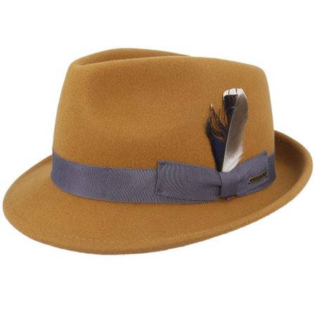 Stetson - Svart trilby Hatt - Woolfelt Mustard Trilby @ Hatstore