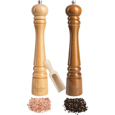 Salt- og pebermølle i træ - Kreativt hjem - Højde 31,5 cm - Salt- og peberryster