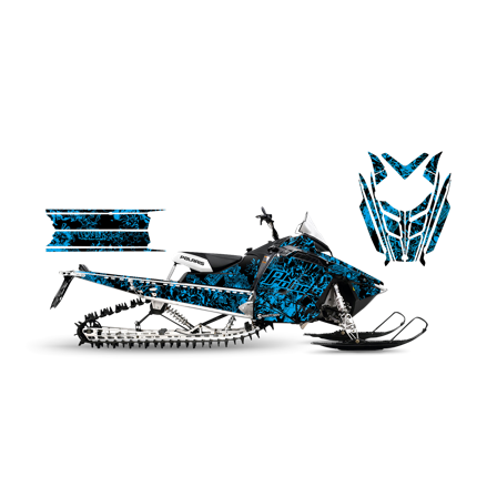 Dekalkit SweTown Black Stencil Blå - Polaris 800 Switchback Assault 2011-2016