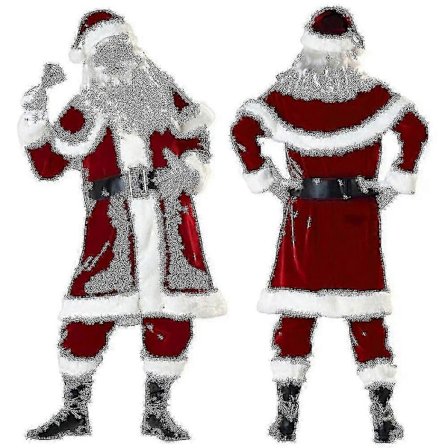 Julemandskostume Voksen Julekostume Rød Deluxe Fløjl Fancy 8 dele Gave_y