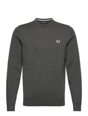 Classic C/N Jumper Neulepaita Pyöreä Kaula-aukko Harmaa Fred Perry