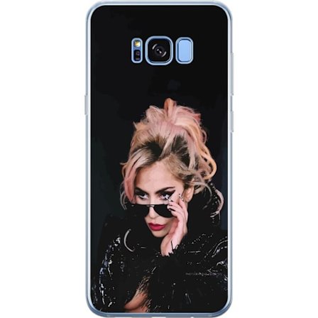 Yhteensopiva Puhelinkuori Samsung Galaxy S8+ Lady Gagan muotokuva aurinkolaseilla ja dramaattisella meikillä tummassa glamuurityylissä