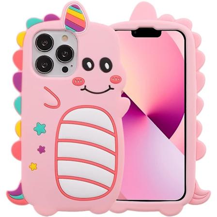 3D enhjørning deksel til iPhone 11, iPhone 11 enhjørning deksel, 3D søt tegneserie barn jenter kvinner enhjørning form karakter myk silikon