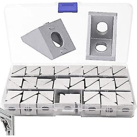 46 stk 2023 Hjørnebrakett Sølv Aluminium Vinkelbeslag