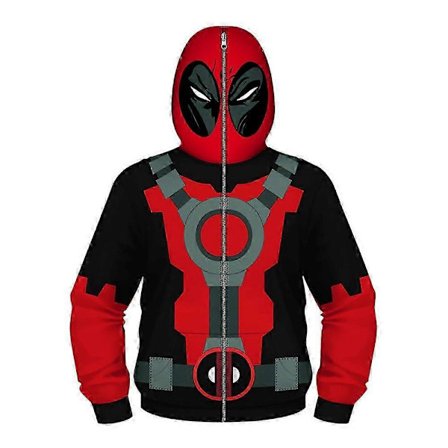Deadpool Huppari Lapsille Pojille Casual Full Zip Hoodie Takki Löysä Puku