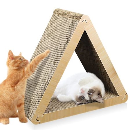 Triangulär Klösstolpe för Katter: 3 Klösstolpar - Dubbelsidig Klöskartong för Katter - Självmontering - För Klövård - Hållbar