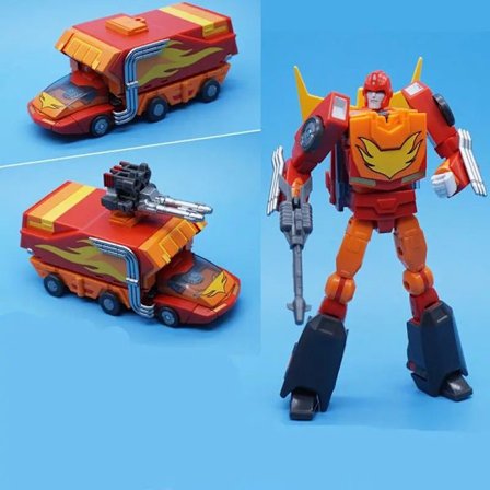 I lager Mechfanstoys MFT Transformation Ms-19 Ms19 Rodimus Prime 12CM Small Scale Action Figur Leksak Samlarpresent