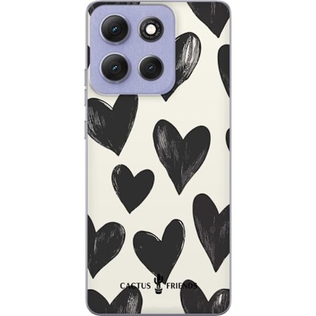 Kompatibel Mobilcover til Motorola Motorola Moto G86 Cactus and Friends - Bold Black Love Pattern