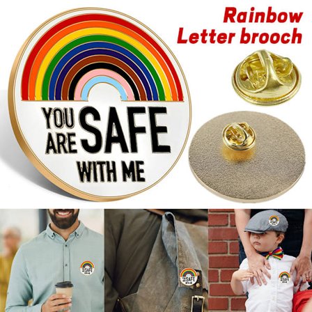 Du Är Säker Med Mig Pride Brosch Regnbågsslagsnålsdekoration