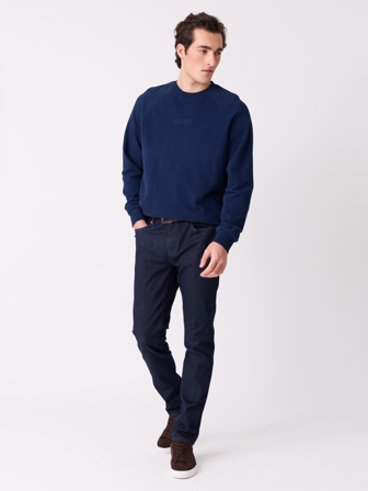 MATCH - Charles collegegenser - Jean Paul - Str. M - Herre - Gensere & Cardigans - Blå - 100% bomull - økologisk