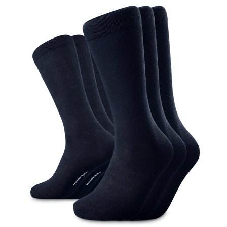 TrueFeel | 3-Pack Marineblaue Bambus-Crew-Socken für Männer - Crew-Socken