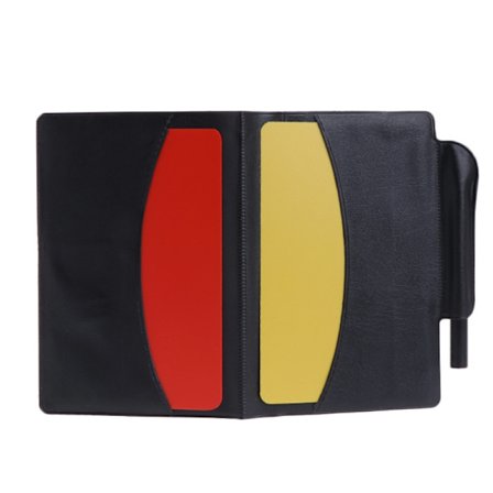 Ny anteckningsbok för idrottsfotboll fotbollsdomarplånbok med rött kort och gult kort