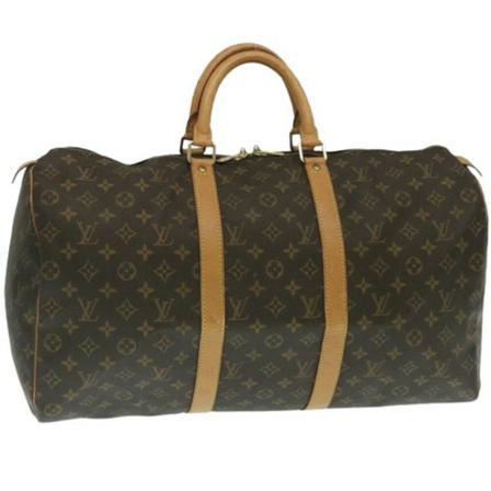 Louis Vuitton Vintage, Pre-owned Canvas Keepall Bruin, Dames, Maat:ONE Size