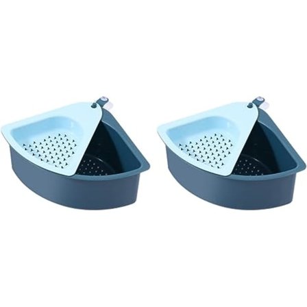 2 stk vaskekurv for oppvaskbenk, avløpsstativ for bestikk, oppvaskbenk, ryddig kurv, trekantet vask