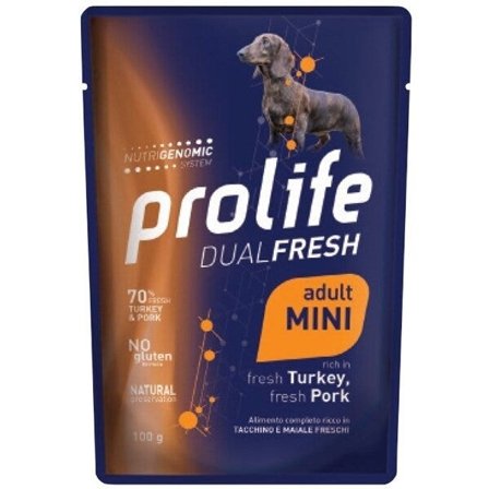 Prolife Dual Fresh Tacchino E Maiale Freschi Cibo Umido Per Cani