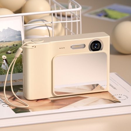 Retro Ccd-kortkamera, entry-level Dslr-kamera, 4K dobbeltkamera komplementær belysning gul