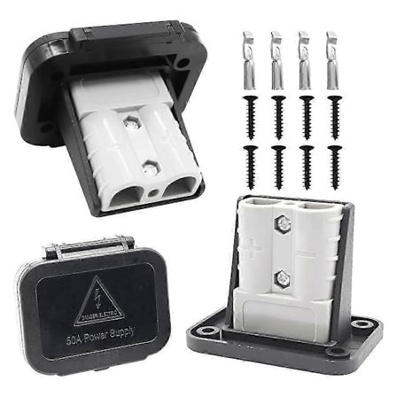 50 Amp Batteri Snabbkopplings-/Frånkopplingskontakt Monteringspanel med Skydd för Bilar, Cyklar, ATV