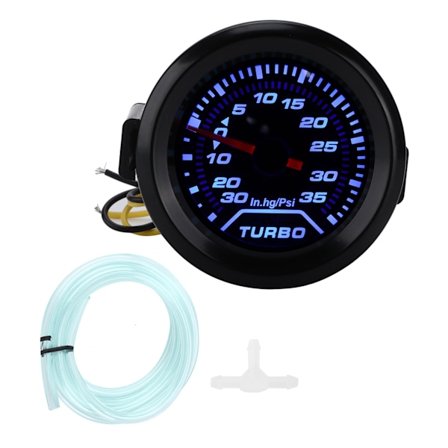 12V Turboahtopaineen mittari 52mm/2in 35PSI Digitaalinen näyttö Sininen Punainen LED Modifikaatio Universaali