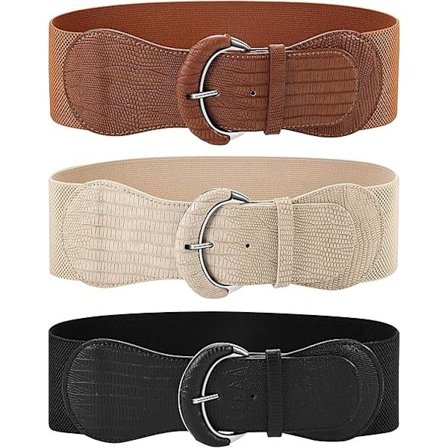 3 brede læderbælter til kvinder