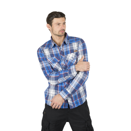 Camisa de Cuadros Brandit Azul Marino M