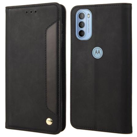 Motorola Moto G31 / G41 Fodral Flip Skin Touch Svart